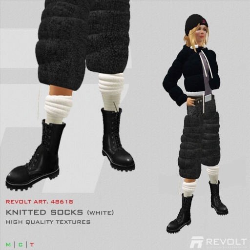 Revolt Knitted Socks (white)