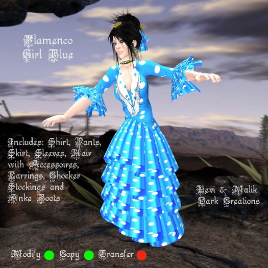 Flamenco Girl Blue