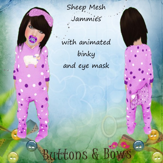 Buttons & Bows Mesh Sheep Jammies