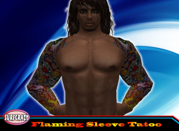 Full Color Arm / Sleeve Flame Tatoo (Unisex)