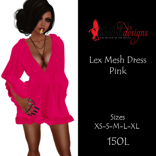 ! Devilish Designs Mesh Lex Dress Pink