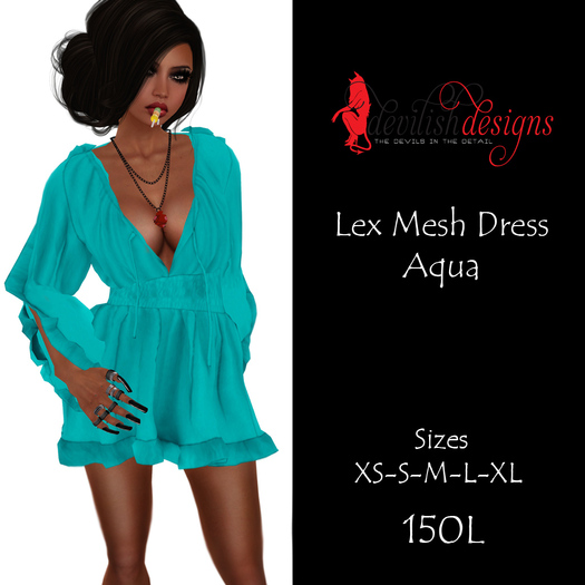 ! Devilish Designs Mesh Lex Dress Aqua