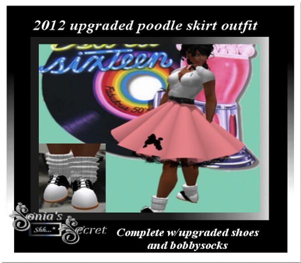 POODLE SKIRT OUTFIT (Upgraded) Complete w/shoes - PINK