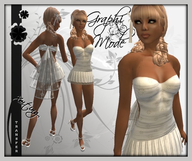 Ecarlate - Dress White / Robe Blanc Court - Xeiting