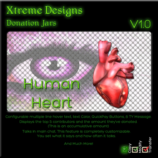 Human Heart Donation Jar