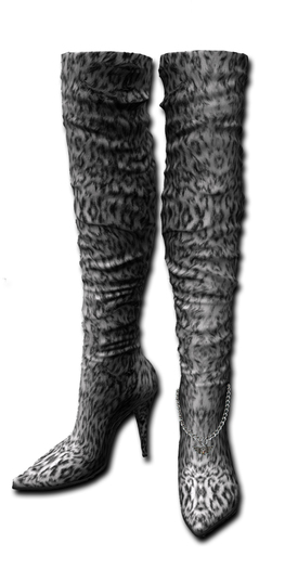 ((Crystal Line))SuedeLeather Boots-Leopard