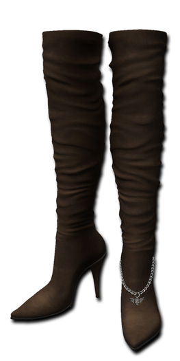 ((Crystal Line))SuedeLeather Boots-Brown