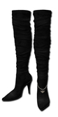 ((Crystal Line))SuedeLeather Boots-Black