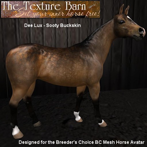 BC - Dee Lux - Sooty Buckskin Texture Pack for Breeders Choice Mesh Horse Avatar