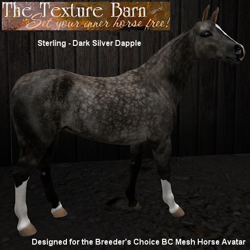 BC - Sterling - Dark Silver Dapple Texture Pack for Breeders Choice Mesh Horse Avatar