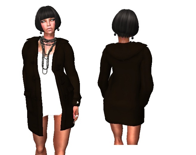 Mesh Duffle Coat Black