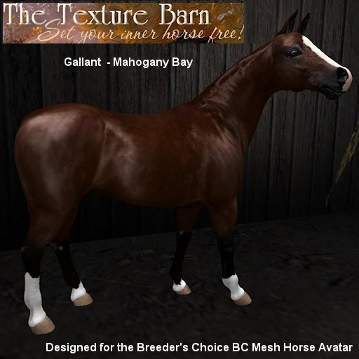 BC - Gallant - Mahogany Bay Texture Pack for Breeders Choice Mesh Horse Avatar