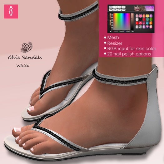 **SHINE** Chic Sandals /White 