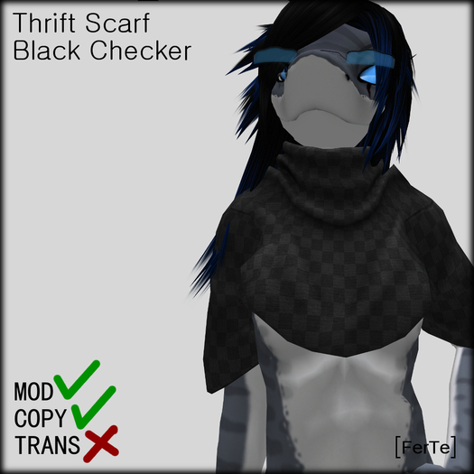 [FerTe] Thrift Scarf Black Checker