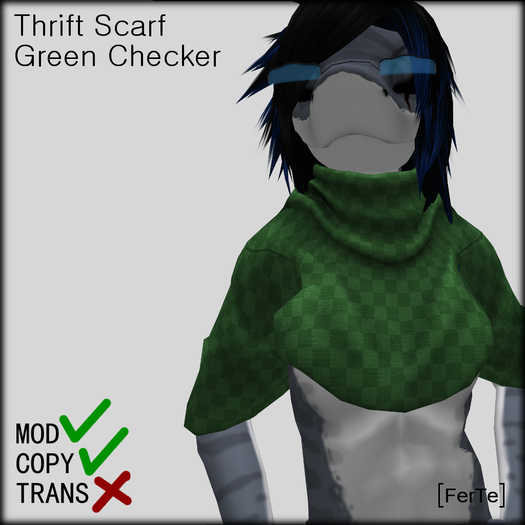 [FerTe] Thrift Scarf Green Checker