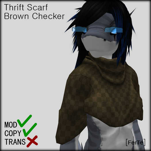 [FerTe] Thrift Scarf Brown Checker