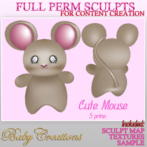 :BC: SCULPTED CUTE MOUSE Full Perms