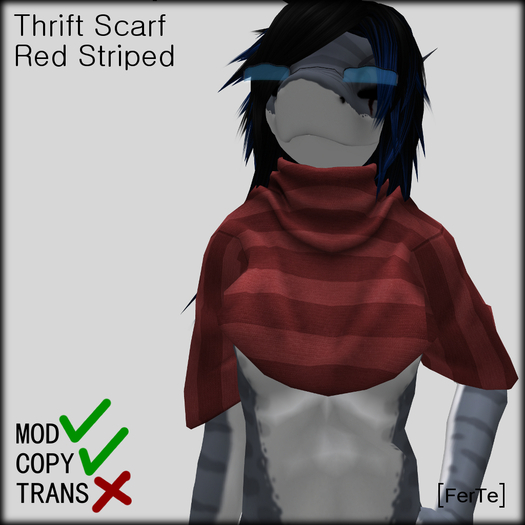 [FerTe] Thrift Scarf Red Striped