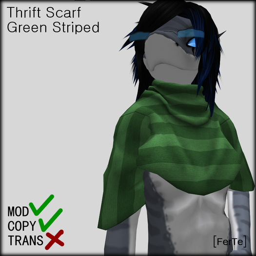 [FerTe] Thrift Scarf Green Striped