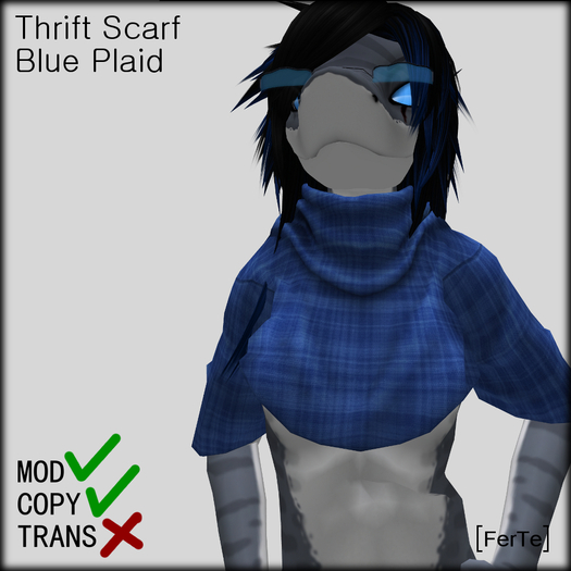 [FerTe] Thrift Scarf Blue Plaid