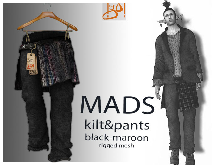 !gO! Mads Pants black-maroon