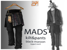 !gO! Mads Pants black-maroon