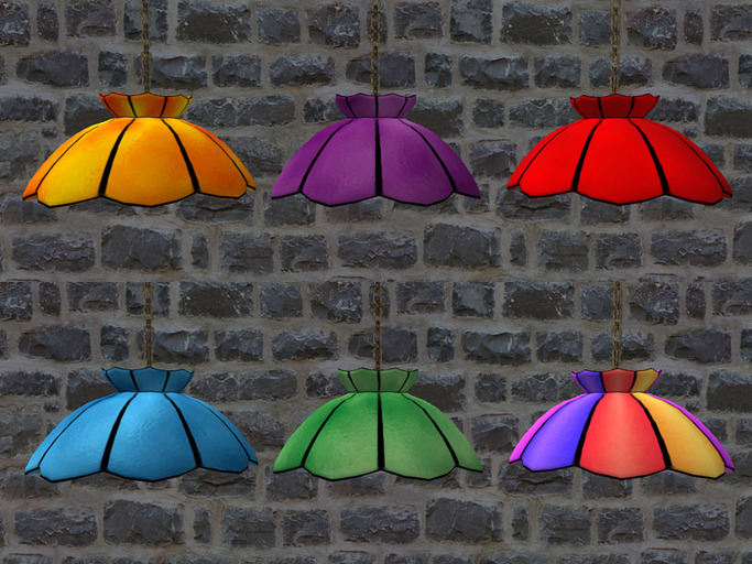 RE Swag Hanging Lamp - w/Texture Change & On-Off Light - Mod/Victorian
