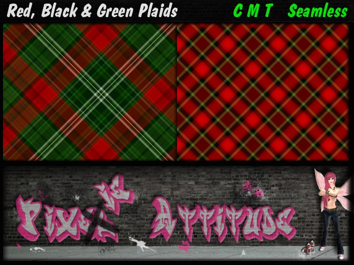 Red, Black & Green Plaids  - Textures