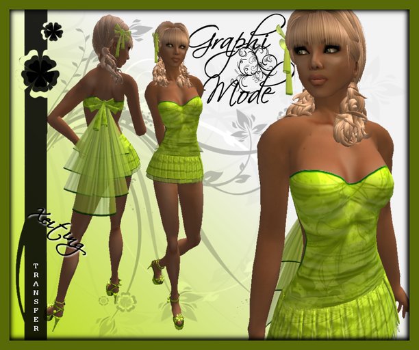 Ecarlate - Dress Green / Robe Vert Court - Xeiting