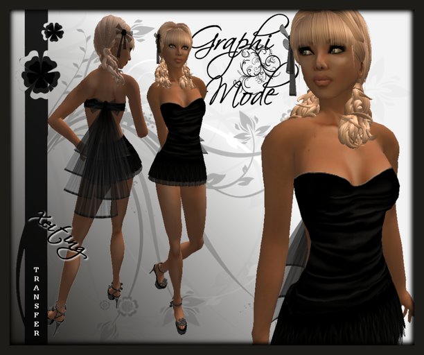 Ecarlatesl - Dress Black / Robe Noir Court - Xeiting