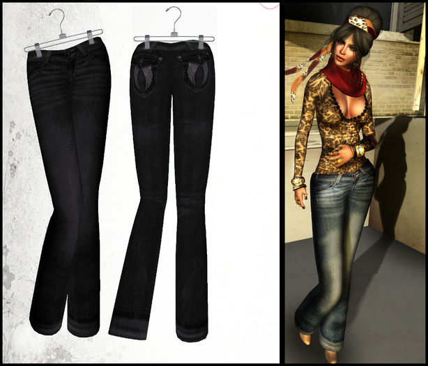 :[strip'd]: Low Rise Jeans [Black]