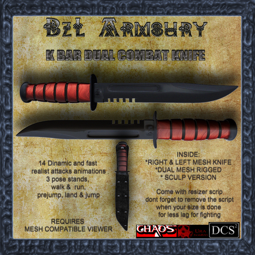 K BAR DUAL MESH KNIFE