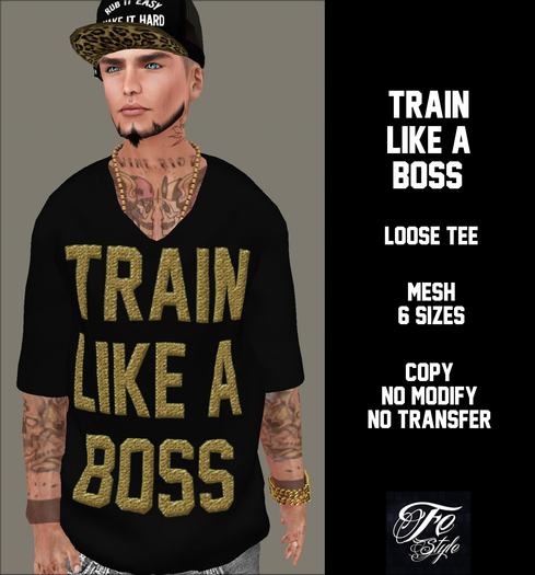 ::Fe Style:: Train Like A Boss - Loose Tee - MESH 6 Sizes