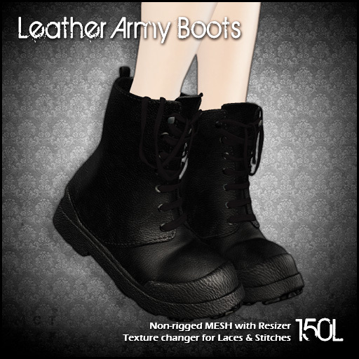 [ SAKIDE ] Leather Army Boots