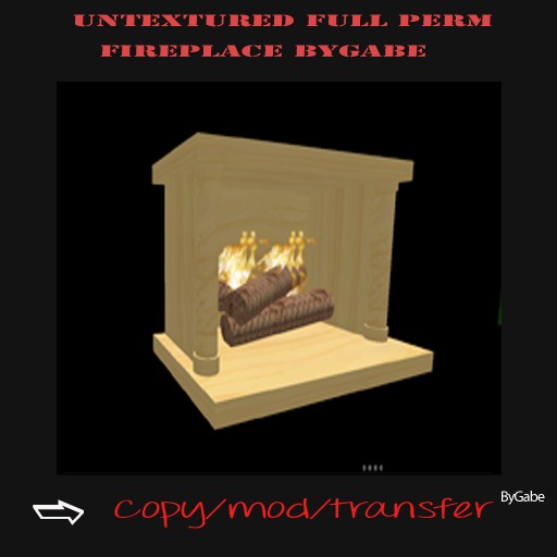 Untextured full perm fireplace byGabe