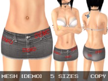 DEMO Mini Denim Skirt Black - Mesh