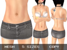 Mini Denim Skirt Black - Mesh