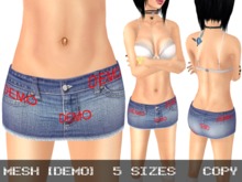 DEMO Mini Denim Skirt Blue - Mesh