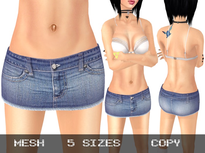 Mini Denim Skirt Blue - Mesh