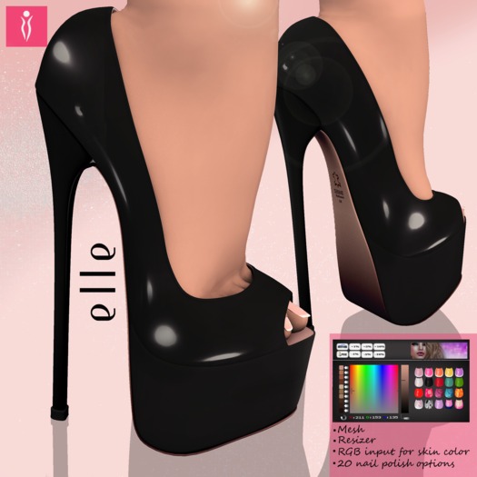 **SHINE** Mesh Elle UltraPlatform/Noir Gloss