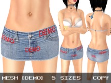 DEMO Mini Denim Skirt Light Blue- Mesh