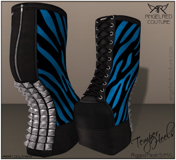AngelRED - Mesh Temper Heels V2 [Electro Blue]