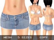 Mini Denim Skirt Light Blue - Mesh