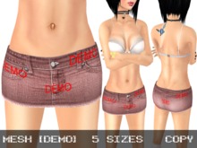 DEMO Mini Denim Skirt Pink - Mesh