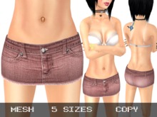 Mini Denim Skirt Pink - Mesh
