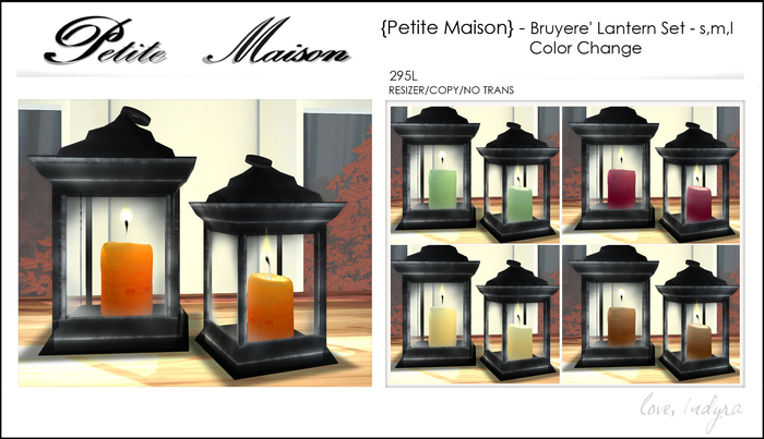 {Petite Maison} - Bruyere' Fall Lantern Set - Color Change