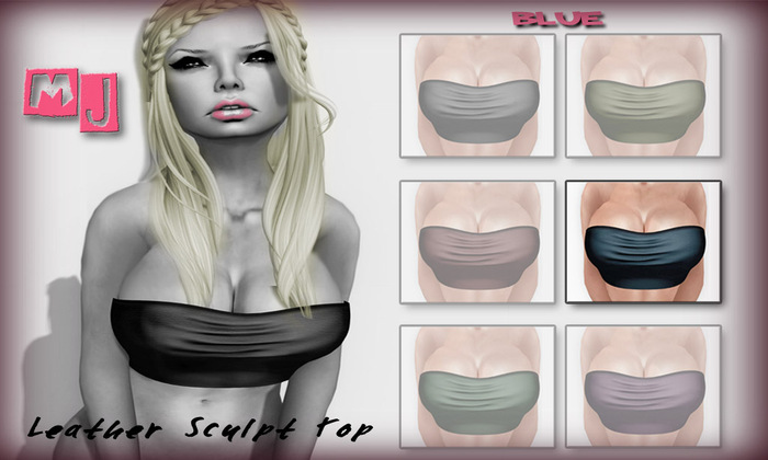 *MJ* Leather Top (Blue)