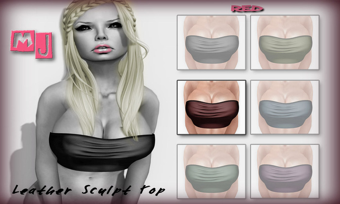 *MJ* Leather Top (Red)