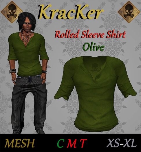 Kracker Rolled Sleeve Shirt - Olive