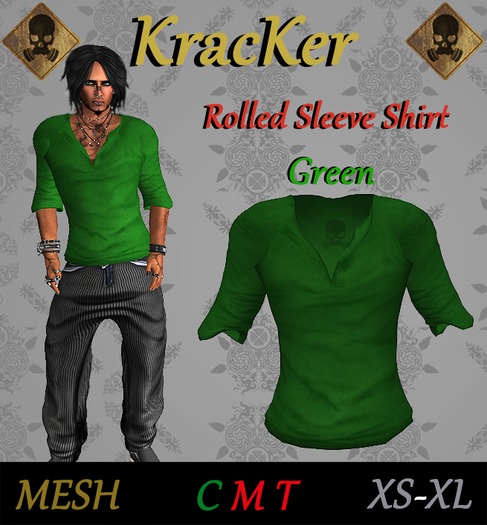 Kracker Rolled Sleeve Shirt - Green
